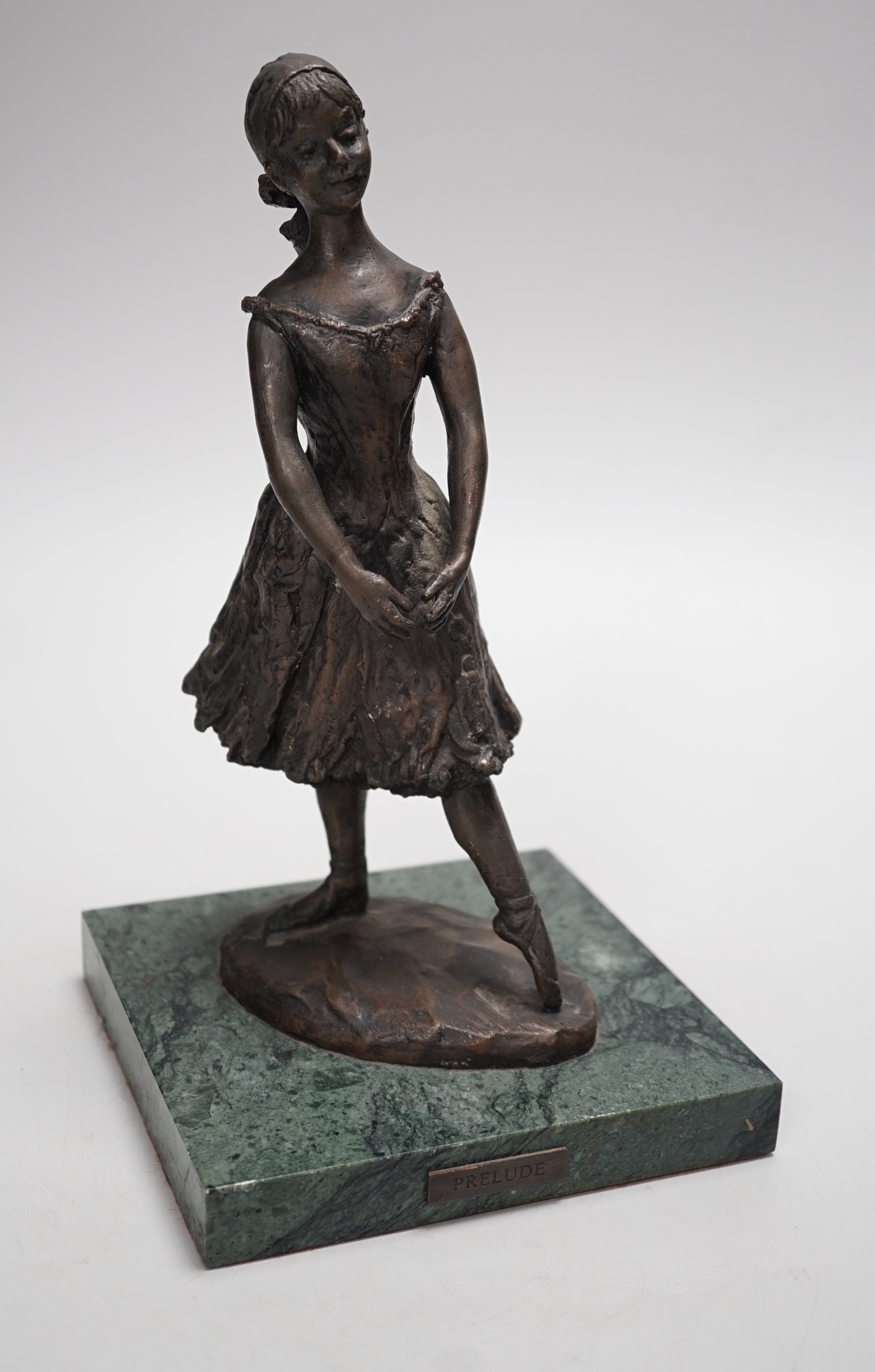 A Royal Worcester limited edition bronze model of Prelude on marble base, design by Sheila Mitchell. 23cm tall, Limited edition number 18 of 100